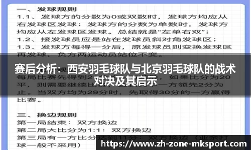 赛后分析：西安羽毛球队与北京羽毛球队的战术对决及其启示